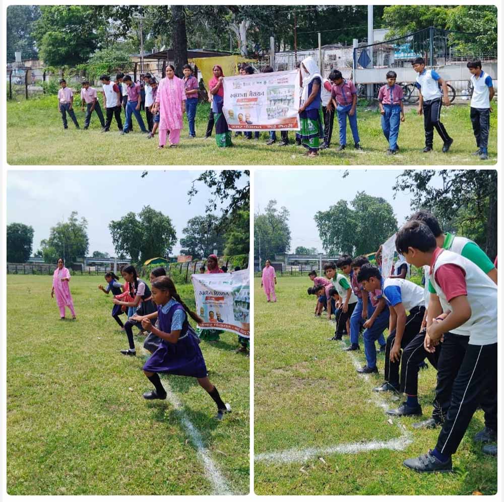 नई लेदरी में स्वच्छस्वच्छता अभियान के तहत मैराथन दौड़़ का आयोजन रखा गया