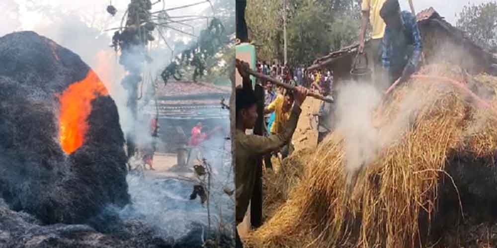 ओडिशा के बौध जिले में पुआल के ढेर में लगी आग, दो बच्चों की जलने से मौत