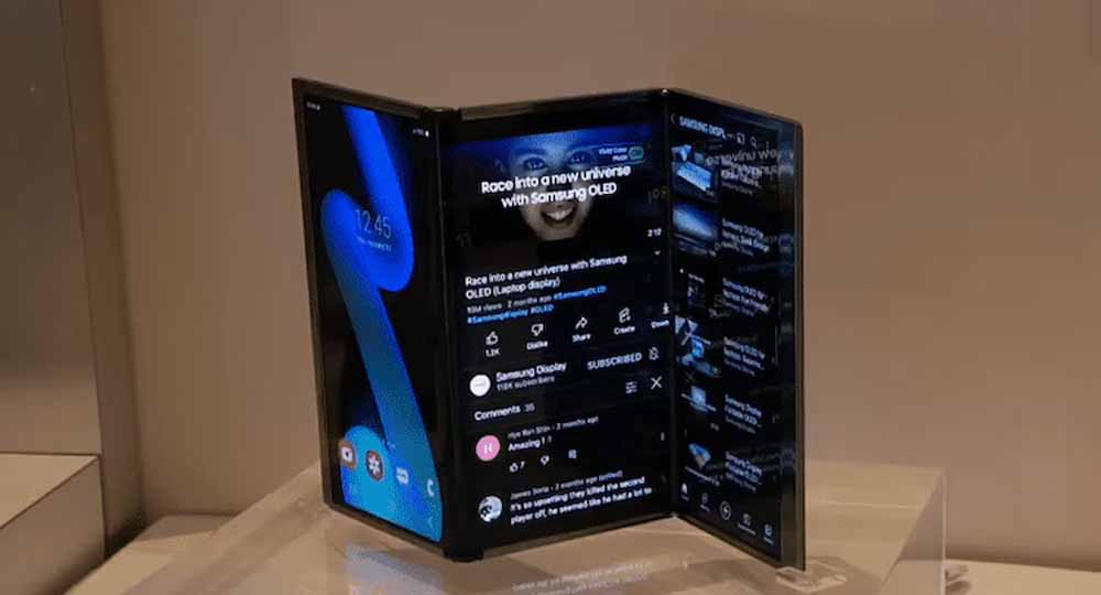 जल्द ही तीन बार मुड़ने वाला ‘ट्राई फोल्ड’ फोन लाने जा रहा सैमसंग जल्द ही तीन बार मुड़ने वाला ‘ट्राई फोल्ड’ फोन लाने जा रहा सैमसंग