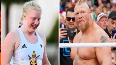 WWE के दिग्गज ब्रॉक लेस्नर की बेटी माया लेस्नर ने आउटडोर ट्रैक एंड फील्ड चैंपियनशिप में शॉट पुट जीता