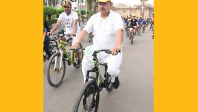 ऊर्जा मंत्री तोमर ने साइकिल चलाकर दिया पर्यावरण संरक्षण का संदेश