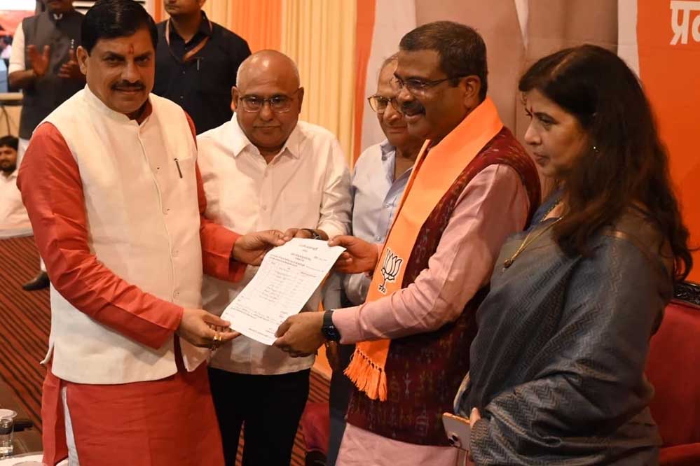 मध्य प्रदेश भाजपा के नए अध्यक्ष बने हेमंत खंडेलवाल, धर्मेन्द्र प्रधान ने की घोषणा