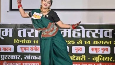 7 साल की आशिका सिंघल ने जीता दिल, झूम तराना महोत्सव में छत्तीसगढ़ी लोकनृत्य में पहला स्थान