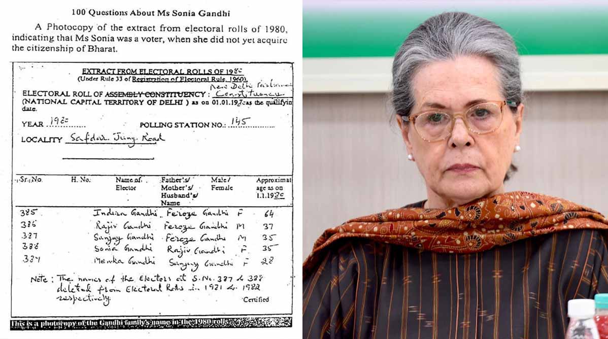 बीजेपी का आरोप: सोनिया गांधी का नाम था वोटर लिस्ट में, भारतीय नागरिक बनने से पहले