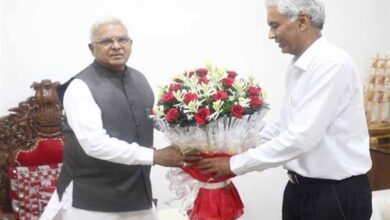 राज्यपाल  मंगुभाई पटेल से मुख्य सचिव ने की सौजन्य भेंट