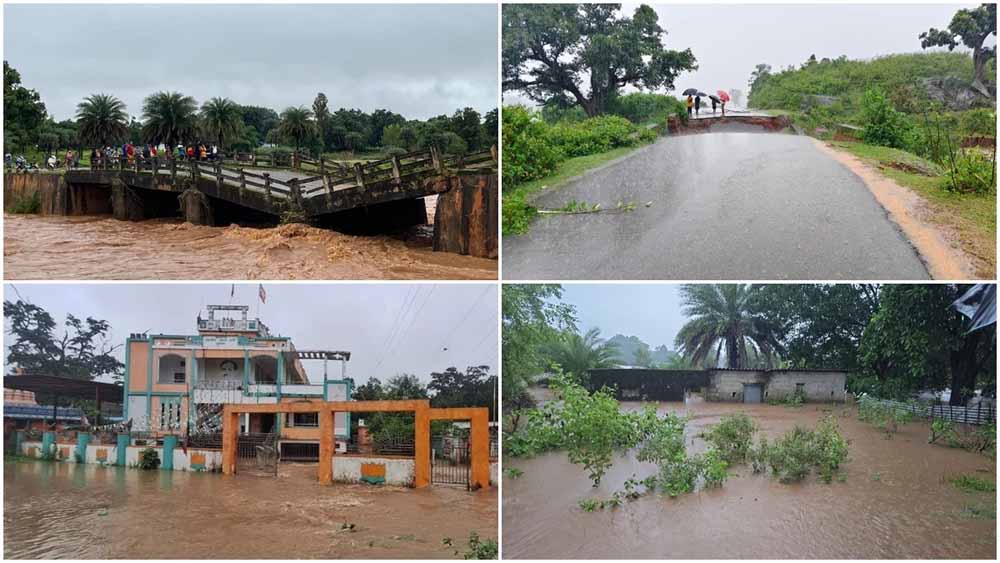 बस्तर में भारी बारिश का कहर, नदी-नाले उफान पर, सैकड़ों गांवों का संपर्क टूटा
