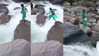 हिम्मत की मिसाल: हिमाचल की नर्स ने ड्यूटी के लिए उफनते नाले को कूदकर पार किया