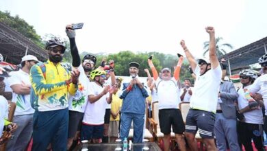 मंत्री सारंग के नेतृत्व में निकली 5 किमी लंबी फिट इंडिया साइकिल रैली