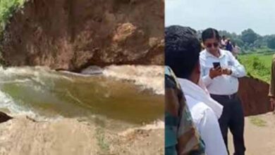 तेज बहाव से गेरसा बांध टूटा, 30 एकड़ फसलों पर संकट, किसान चिंतित