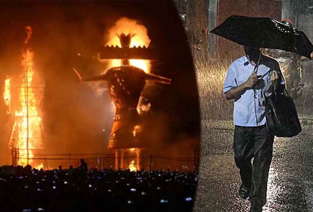 MP में बारिश के बीच रावण दहन, भोपाल में 7 हजार पुतलों का होगा दहन