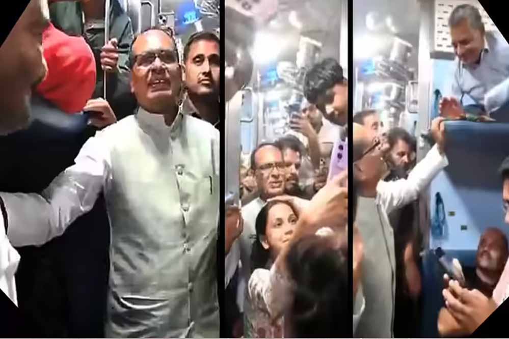 भोपाल से सतना के लिए ट्रेन में रवाना हुए केंद्रीय मंत्री शिवराज सिंह चौहान, जनता ने ली सेल्फी की भीड़