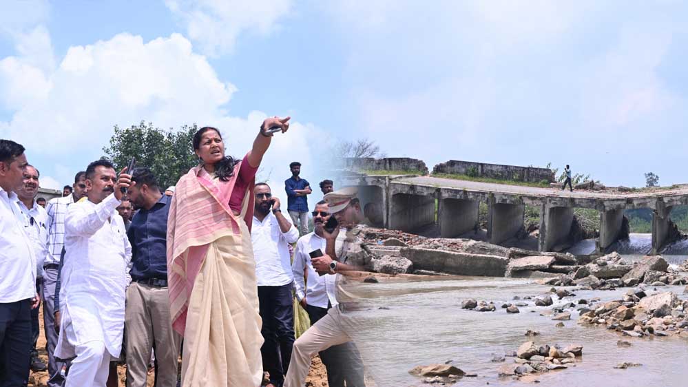 रायपुर : मंत्री श्रीमती लक्ष्मी राजवाड़े ने गोबरी नाला पर अस्थायी रपटा निर्माण कार्य का किया निरीक्षण
