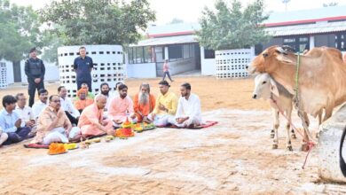गोरखनाथ मंदिर की गोशाला में मुख्यमंत्री ने की गोवर्धन पूजा