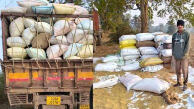 ओडिशा से मक्का बाड़ी में अवैध धान की तस्करी, पुलिस ने 611 कट्टा जब्त किया