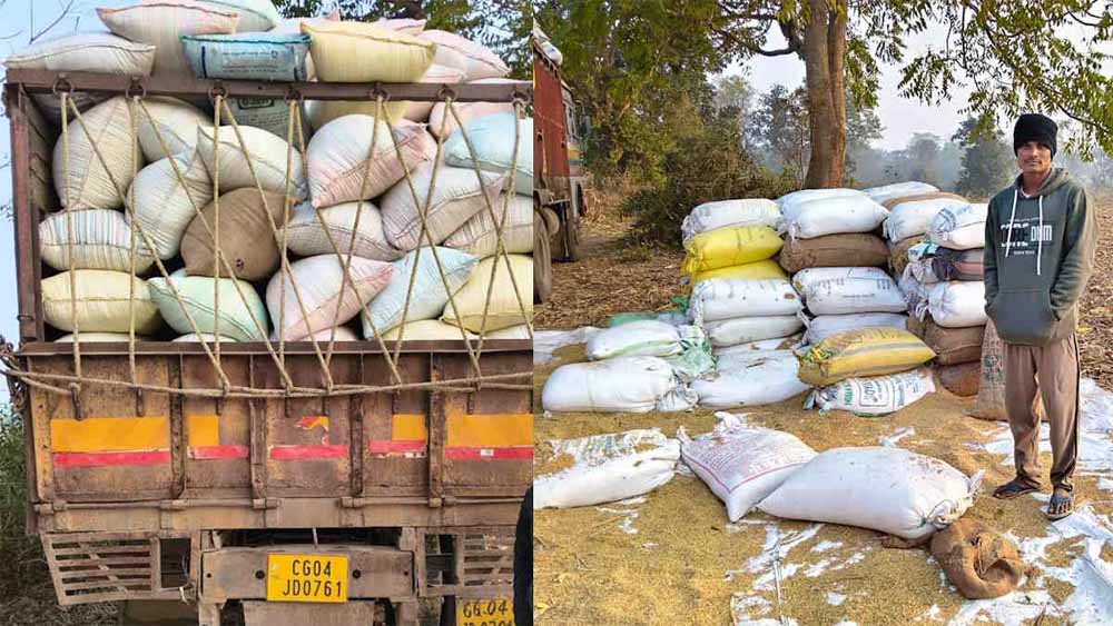 ओडिशा से मक्का बाड़ी में अवैध धान की तस्करी, पुलिस ने 611 कट्टा जब्त किया