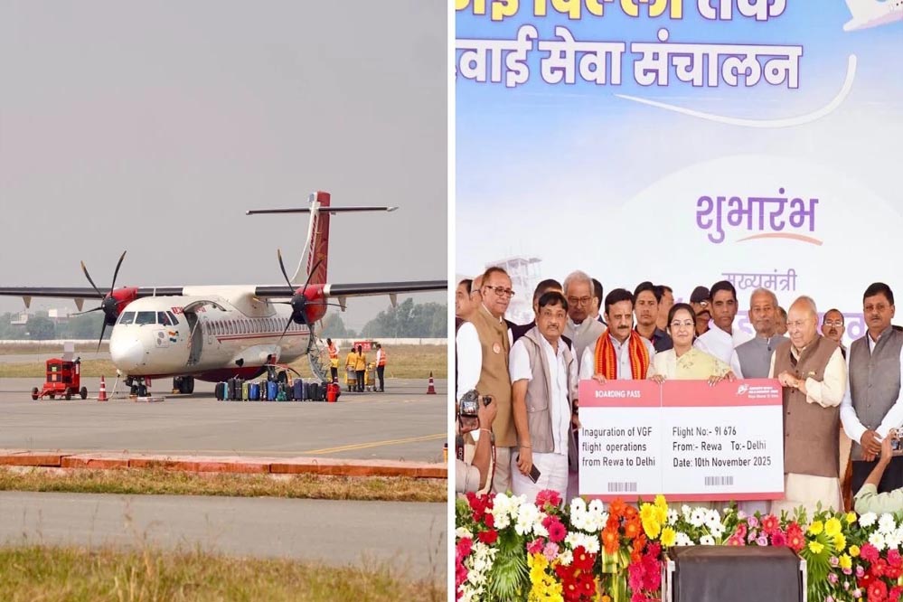 रीवा-दिल्ली हवाई सेवा की शुरुआत: सीएम बोले – कभी रेल नहीं थी, अब रीवा से उड़ रहे विमान