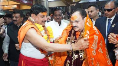 केंद्रीय स्‍वास्‍थ्‍य मंत्री नड्डा महाकाल संध्‍या आरती में हुए शामिल