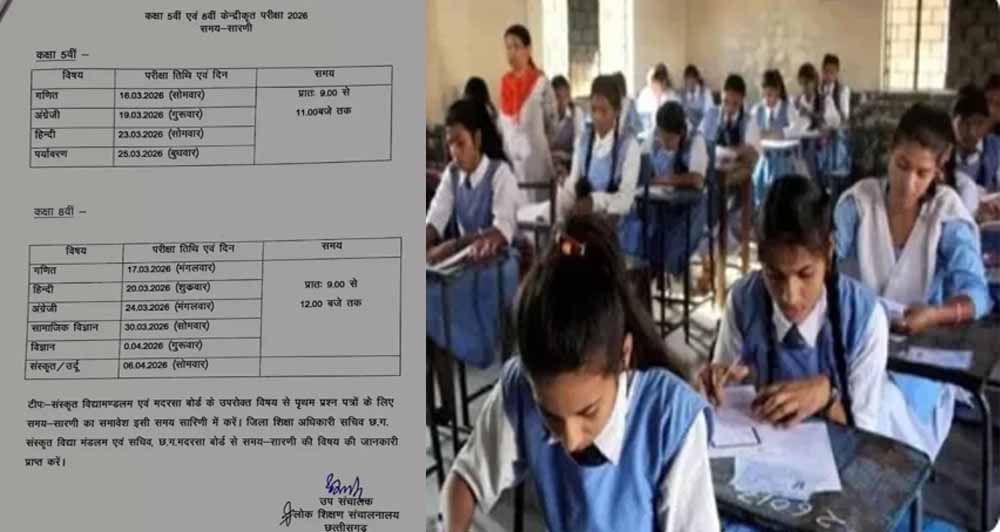 5वीं की 16 और 8वीं की 17 मार्च से होगी परीक्षा, वार्षिक परीक्षा का टाइम टेबल जारी