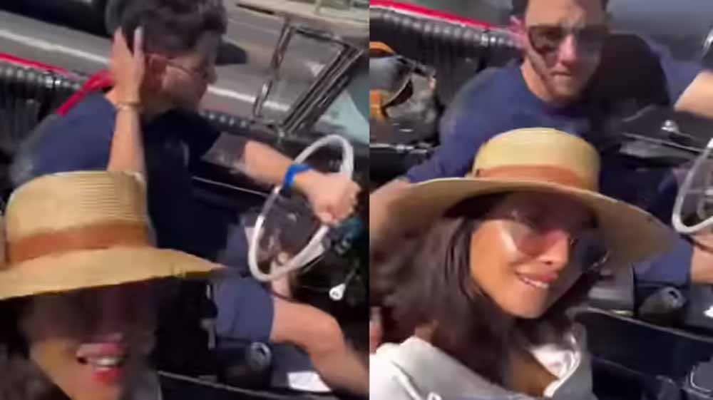 प्रियंका चोपड़ा का रोमांटिक अंदाज़: ओपन कार में ड्राइव के दौरान  निक जोनस के बालों पर फेरा हाथ