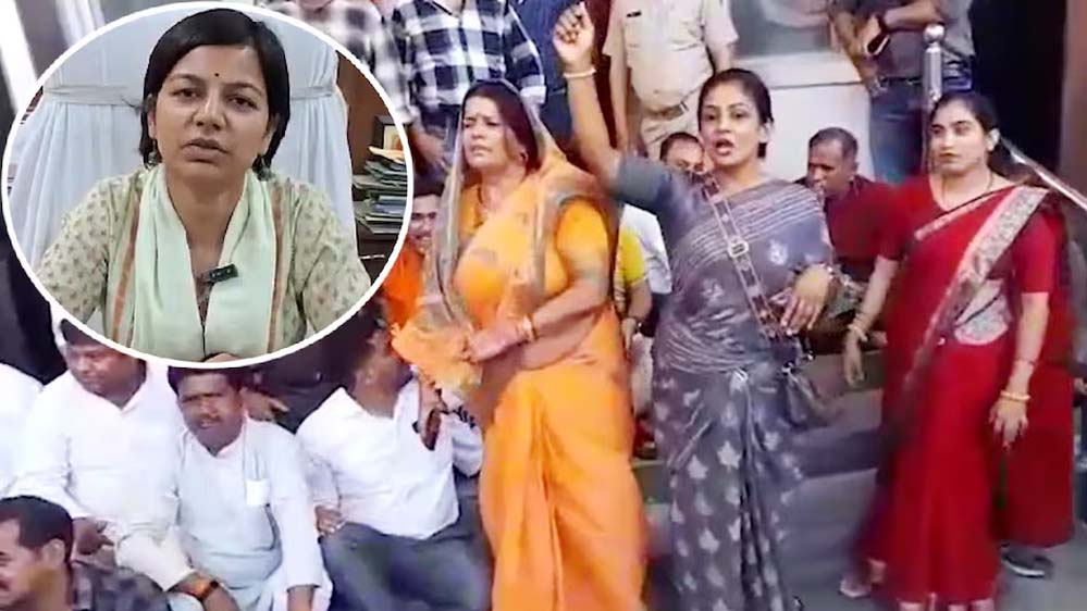 2 घंटे तक निगम कमिश्नर IAS आकांक्षा राणा फंसीं, पार्षद के बेटे की शादी का होर्डिंग हटाने पर मचा बवाल