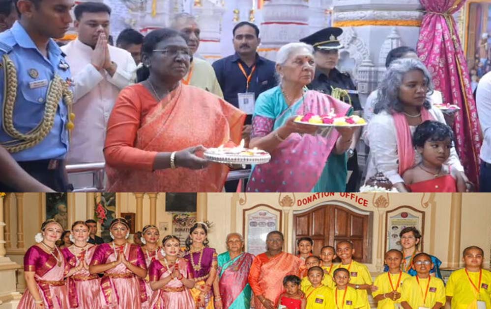 राष्ट्रपति द्रौपदी मुर्मु ने इस्कॉन और प्रेम मंदिर में की पूजा-अर्चना