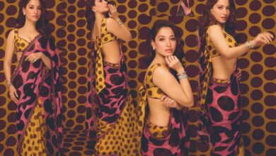 पोल्का डॉट साड़ी में तमन्ना ने दिखाया कमाल, ब्लाउज ने 70 के दशक के ग्लैमर को नया रूप दिया