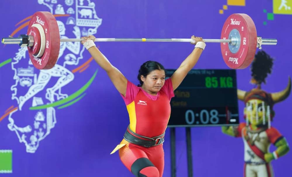 खेलो इंडिया ट्राइबल गेम्स 2026:  58 किग्रा महिला वेटलिफ्टिंग में अरुणाचल की अनाई वांग्सू ने जीता स्वर्ण