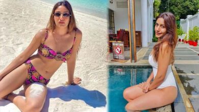 पूल में पति संग रोमांटिक हुई सुरभि चंदना, मोनोकनी में किया बोल्ड लुक में कहर