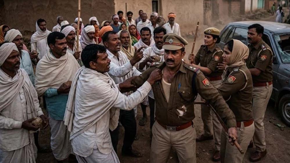 बिलासपुर में भीड़ ने पुलिस टीम पर किया हमला, महिला सिपाही से धक्का-मुक्की कर वर्दी फाड़ी, सात आरोपित गिरफ्तार