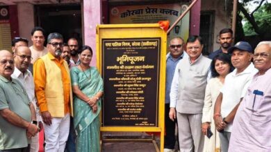 उद्योग मंत्री  देवांगन ने तिलक नगर में बाउण्ड्रीवाल निर्माण कार्य का किया भूमिपूजन