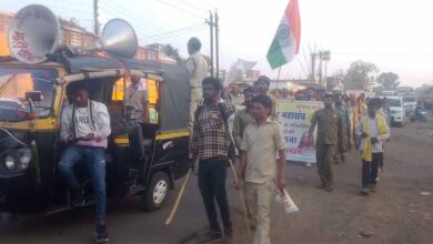 मध्य प्रदेश ड्राइवर महासंघ के द्वारा निकल गई पदयात्रा व रैली