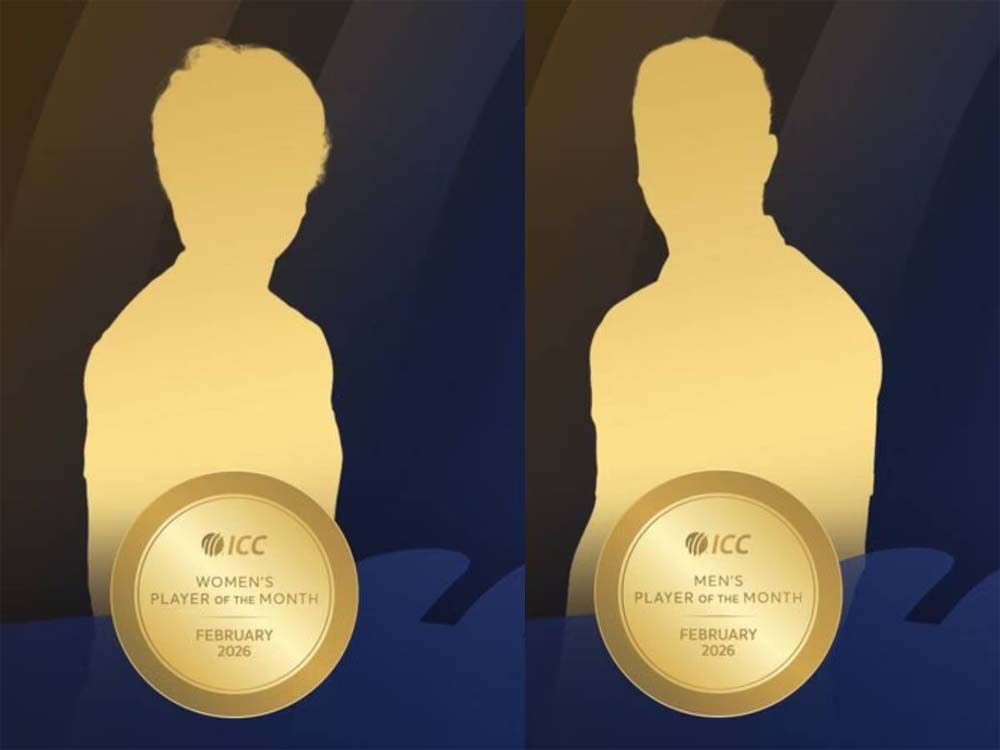 ICC Player of the Month: फरवरी 2026 में भारत-पाकिस्तान के खिलाड़ियों का दबदबा ICC Player of the Month: फरवरी 2026 में भारत-पाकिस्तान के खिलाड़ियों का दबदबा