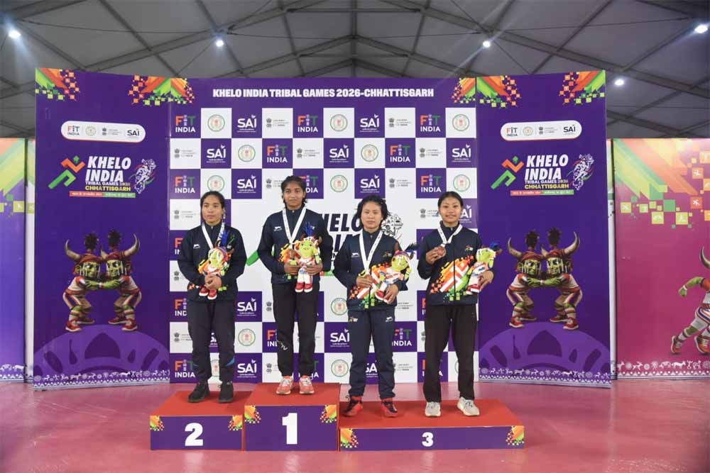 खेलो इंडिया ट्राइबल गेम्स 2026: कुश्ती स्पर्धा के तीसरे दिन भी जारी रहा मुकाबले का रोमांच खेलो इंडिया ट्राइबल गेम्स 2026: कुश्ती स्पर्धा के तीसरे दिन भी जारी रहा मुकाबले का रोमांच