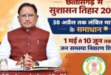 अम्बिकापुर : सुशासन तिहार 2026: जिले में जनशिकायतों के त्वरित निराकरण हेतु शिविरों का आयोजन 01 मई से 10 जून 2026