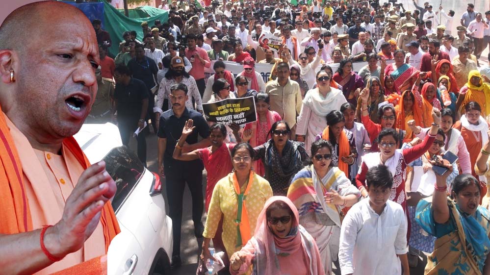 महिला अधिकार के लिए सड़क पर उतरे मुख्यमंत्री योगी आदित्यनाथ