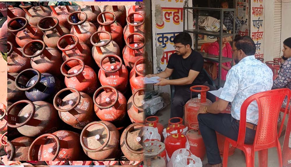 सीपत चौक में गैस सिलेंडरों का अवैध भंडारण उजागर, 54 सिलेंडर जब्त