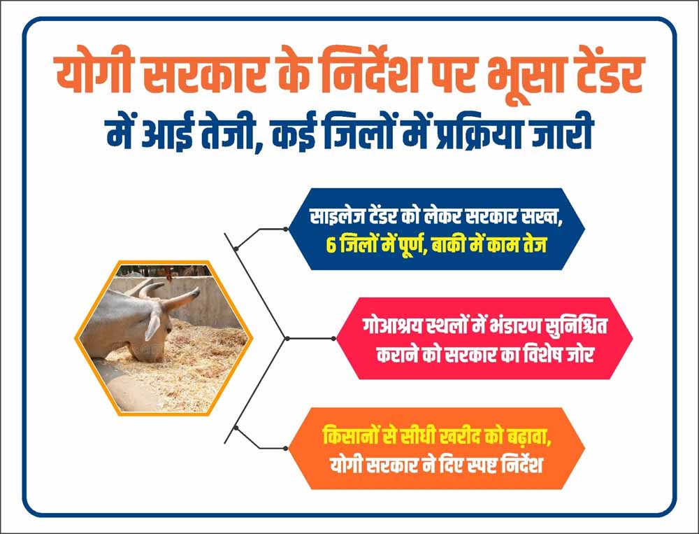 योगी सरकार के निर्देश पर भूसा टेंडर में आई तेजी, कई जिलों में प्रक्रिया जारी