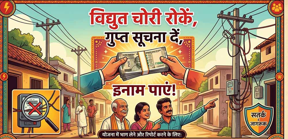 विद्युत चोरी रोकें, इनाम पाएं
