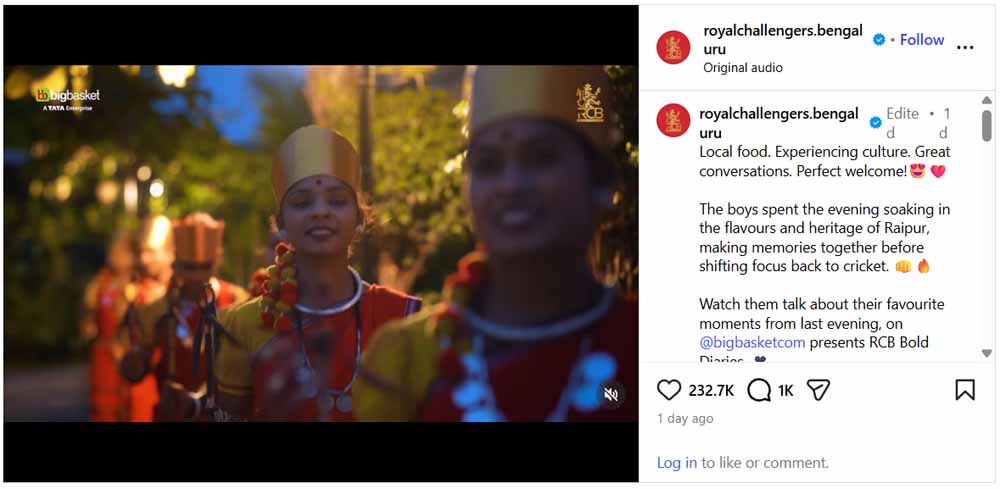 RCB का छत्तीसगढ़ी अंदाज में स्वागत वायरल, इंस्टाग्राम वीडियो को 50 लाख से ज्यादा लोगों ने देखा