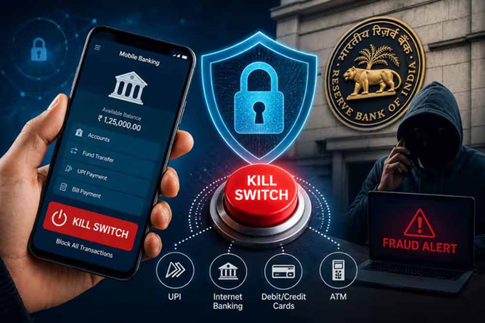 RBI ला रहा ‘किल स्विच’, एक क्लिक में बंद होंगे बैंक ट्रांजैक्शन RBI ला रहा ‘किल स्विच’, एक क्लिक में बंद होंगे बैंक ट्रांजैक्शन