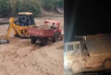 महानदी में अवैध खनन पर बड़ा प्रहार: नाकेबंदी के दौरान 14 ओवरलोड हाइवा जब्त