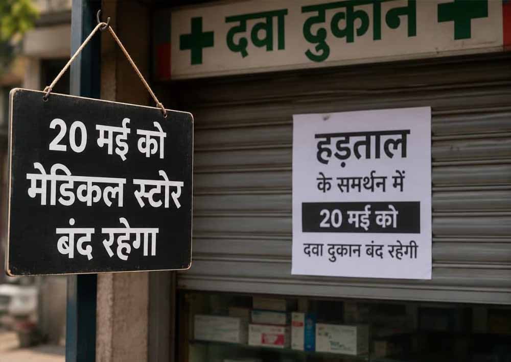 छत्तीसगढ़ में कल बंद रहेंगे 20 हजार मेडिकल स्टोर, ऑनलाइन दवा बिक्री के खिलाफ विरोध छत्तीसगढ़ में कल बंद रहेंगे 20 हजार मेडिकल स्टोर, ऑनलाइन दवा बिक्री के खिलाफ विरोध