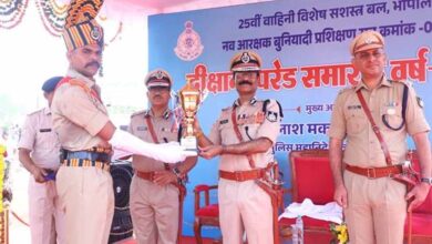डीजीपी  कैलाश मकवाणा के मुख्य आतिथ्य में विशेष सशस्‍त्र बल के नव आरक्षकों का दीक्षांत समारोह आयोजित