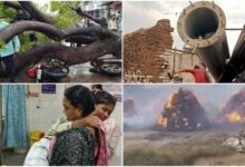शिवपुरी में आंधी का कहर: प्ले ग्राउंड की बाउंड्री गिरी, 5 दबे, छत से गिरीं महिला व युवती