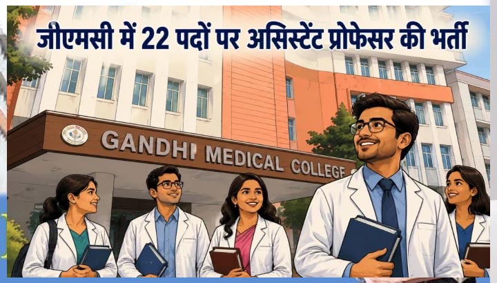 Bhopal Recruitment 2026: गांधी मेडिकल कॉलेज में असिस्टेंट प्रोफेसर के 22 पदों पर भर्ती, 25 जून तक करें आवेदन Bhopal Recruitment 2026: गांधी मेडिकल कॉलेज में असिस्टेंट प्रोफेसर के 22 पदों पर भर्ती, 25 जून तक करें आवेदन