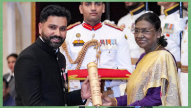 टीम इंडिया के कप्तान रोहित शर्मा को पद्मश्री, राष्ट्रपति भवन में हुआ सम्मान