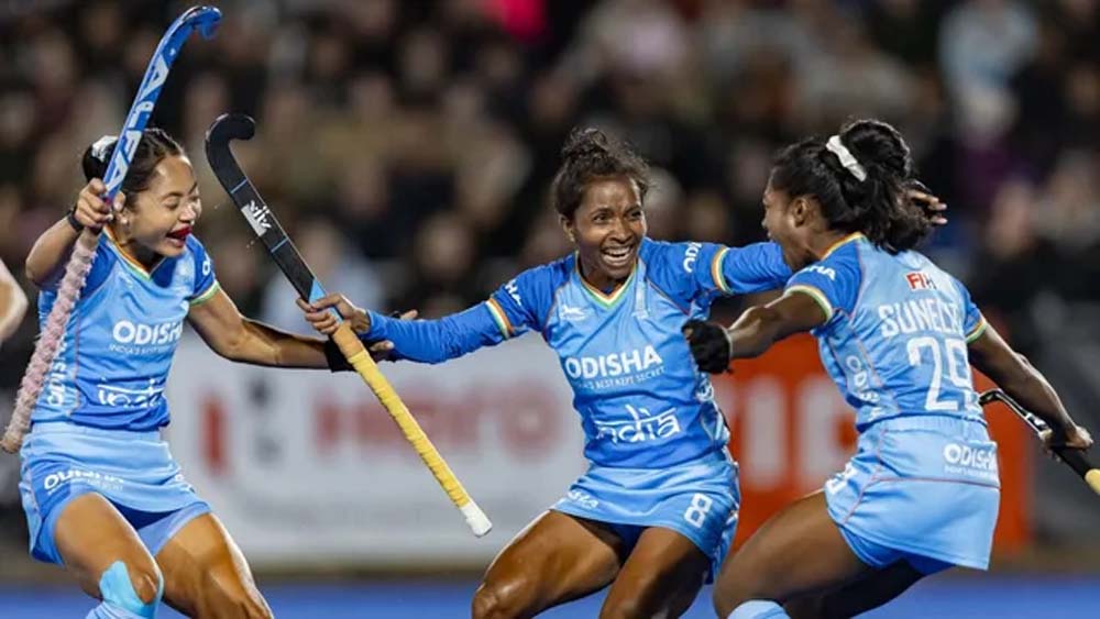 भारतीय महिला हॉकी टीम बनी FIH नेशंस कप 2025-26 की चैंपियन, न्यूजीलैंड को 2-0 से हराया भारतीय महिला हॉकी टीम बनी FIH नेशंस कप 2025-26 की चैंपियन, न्यूजीलैंड को 2-0 से हराया