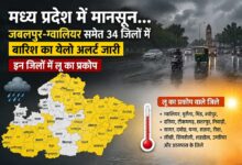 मध्य प्रदेश में मानसून की दस्तक, 34 जिलों में बारिश का येलो अलर्ट जारी
