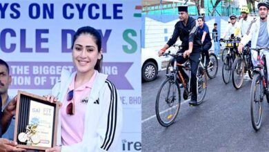 टीटी नगर स्टेडियम से गूंजा फिट इंडिया का संदेश मंत्री  सारंग ने किया साइकिल रैली का शुभारंभ