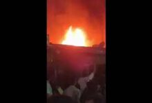 लखनऊ में आईआईएम रोड किनारे भीषण आग, सात दुकानें जलकर राख, लाखों का नुकसान